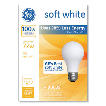 GE Halogen Bulb, Globe, 72 Watts, Soft White, 4-pack freeshipping - TVN Wholesale